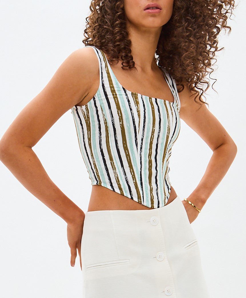 Корсет топ Бритни на шнуровке из льна